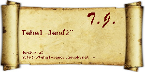 Tehel Jenő névjegykártya